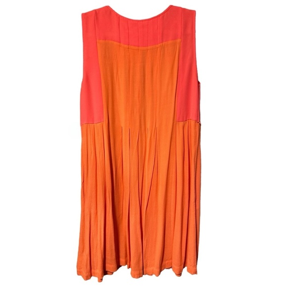 Madewell Dress Women’s Size M Coral & Orange with Side Pleating - Picture 4 of 4